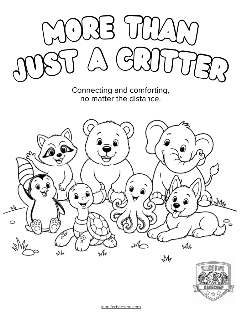 First page preview of the Comfort Critters downloadable coloring sheet